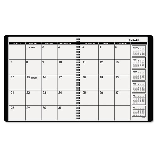 Recycled Monthly Planner, Black, 9" x 11", 2012-2013