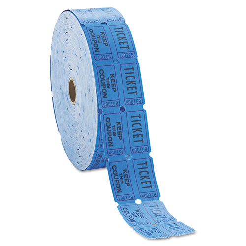 Consecutively Numbered Double Ticket Roll, Blue, 2000 Tickets/Roll