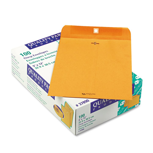 Clasp Envelope, 9 x 12, 28lb, Light Brown, 100/Box
