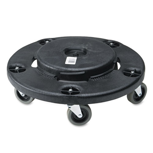 Brute Round Twist On/Off Dolly, 250 lb Capacity, 18dia x 6 5/8h, Black