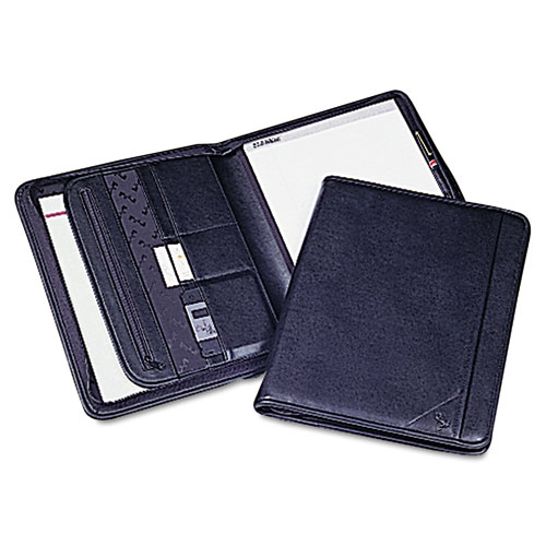 Professional Zippered Pad Holder, Pockets/Slots, Writing Pad, Black