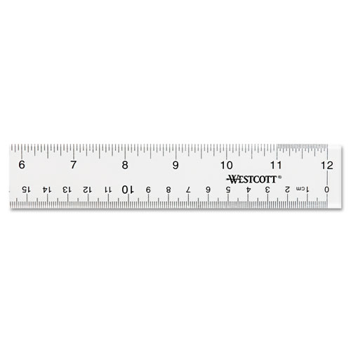 Acrylic Ruler w/Two Beveled Edges and Hang Up Hole, 12", Clear