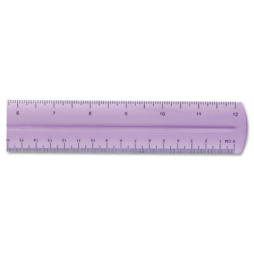 Jeweltone Plastic Ruler, 12", Assorted Transparent Colors