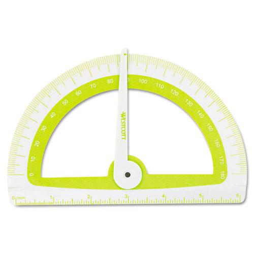 Protractor Treated w/Microban Antimicrobial Protection, Plastic, 6",Assorted