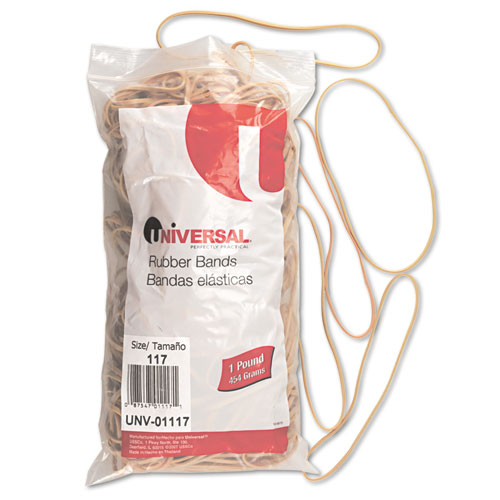 Rubber Bands, Size 117, 7 x 1/8, 210 Bands/1lb Pack