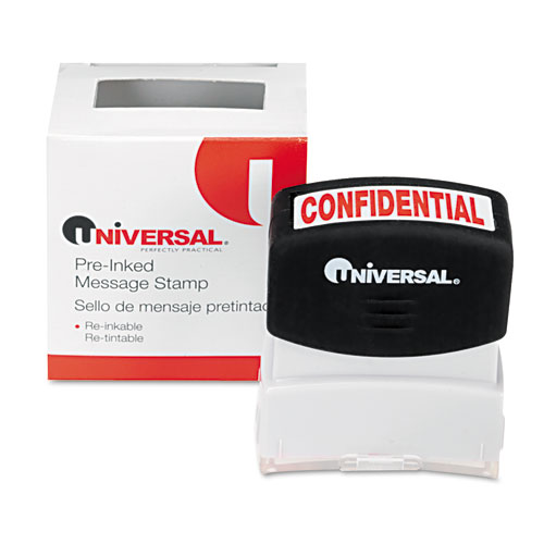 Message Stamp, CONFIDENTIAL, Pre-Inked/Re-Inkable, Red
