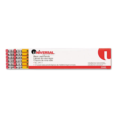 Economy Woodcase Pencil, HB #2, Yellow Barrel, Dozen