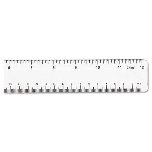 Acrylic Plastic Ruler, 12", Clear