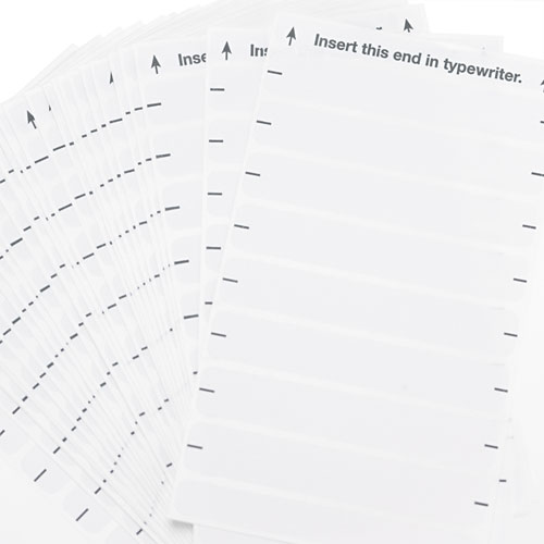 File Folder Labels for Typewriters, 9/16 x 3-13/16, White, 248/Pack