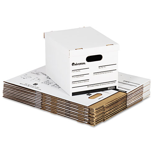 Economy Storage Box, Lift-Off Lid, Letter/Legal. White, 12/Ct