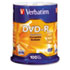 DVD-R Discs, 4.7GB, 16x, Spindle, Matte Silver, 100/Pack