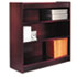 Square Corner Bookcase, Wood Veneer, 3-Shelf, 35-3/8w x 11-3/4d x 36h, Mahogany