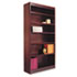 Square Corner Bookcase, Wood Veneer, 6-Shelf, 35-3/8w x 11-3/4d x 72h, Mahogany