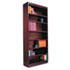 Square Corner Bookcase, Wood Veneer, 7-Shelf, 35-3/8w x 11-3/4d x 84h, Mahogany