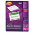 Badge Holders w/Laser/Inkjet Inserts, Top Loading, 3 x 4, White, 100/Box