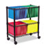 Two-Tier Rolling File Cart, 26w x14d x 29-1/2h, Black