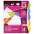Style Edge Insertable Reference Dividers, 5-Tab, Letter, Assorted, 5/Set