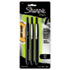 Porous Point Retractable Permanent Water Resistant Pen, Assorted Ink, 3/Pk