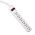 Six-Outlet Power Strip, 6-Foot Cord, 1-15/16 x 10-3/16 x 1-3/16, Ivory