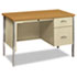 34000 Series Right Pedestal Desk, 45-1/4w x 24d x 29-1/2h, Harvest/Putty