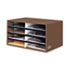 Decorative Eight Compartment Literature Sorter, Letter Size, Mocha Brown