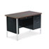 Single Pedestal Steel Desk, 45w x 24d x 29-1/2h, Walnut/Black