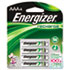 e² NiMH Rechargeable Batteries, AAA, 4 Batteries/Pack