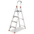 #566 Four-Foot Folding Aluminum Euro Platform Ladder, Red