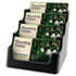 Recycled Business Card Holder, Holds 150 2 x 3 1/2 Cards, Four-Pocket, Black