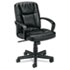 VL171 Executive Mid-Back Chair, Black Leather