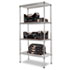 Wire Shelving Starter Kit, 4 Shelves, 36w x 18d x 72h, Silver