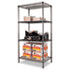 Wire Shelving Starter Kit, 4 Shelves, 36w x 24d x 72h, Black Anthracite