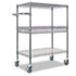 Three-Tier Wire Rolling Cart, 30w x 18d x 40h, Black Anthracite