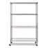 Complete Wire Shelving Unit w/Caster, 4-Shelf, 48w x 18d x 72h, Black Anthracite - View 3