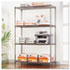 Complete Wire Shelving Unit w/Caster, 4-Shelf, 48w x 18d x 72h, Black Anthracite - View 4