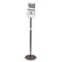 Sherpa Infobase Sign Stand, Acrylic/Metal, 40"-60" High, Gray