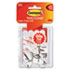 Adhesive Hooks, Small, Holds 1/2-lb, White, 9/Pack