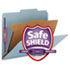 Pressboard Classification Folders, Letter, Four-Section, Blue, 10/Box