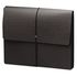 Extra-Wide Five Inch Expansion Wallets, 12 3/8 x 10, Black, 10/Box