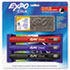 Click Dry Erase Marker Starter Set, Eraser/Wipes/Markers, Chisel, Asstd, 3/Set