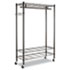 Wire Shelving Garment Rack, Black, Steel, Stand Alone Rack, Five Hooks - View 2