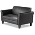Reception Lounge Furniture, 2-Cushion Loveseat, 55-1/2w x 31-1/2d x 32h, Black - View 2