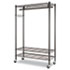 Wire Shelving Garment Rack, Black, Steel, Stand Alone Rack, Five Hooks - View 3