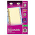 WorkSaver Insertable Tab Index Dividers, 5-Tab, 8-1/2 x 5-1/2, Clear, Five