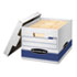 Quick/Stor Storage Box, Letter/Legal, Locking Lid, White/Blue, 12/Carton