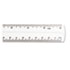 Shatter-Resistant Plastic Ruler, 6" Length, Transparent - View 1