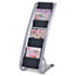 Literature Floor 6-Pocket Display Rack, 13-3/8w x 19-3/4d x 36-5/8h, BLK/Chrome