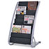 Literature Floor 8-Pocket Display Rack, 22-7/8w x 19-3/4d x 36-5/8h, BLK/Chrome