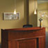 Sorrento Series Reception Desk Counter with Wood Veneer Top, Bourbon Cherry