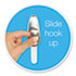 Adhesive Mount Metal Hook, Large, Brushed Nickel Finish - View 2